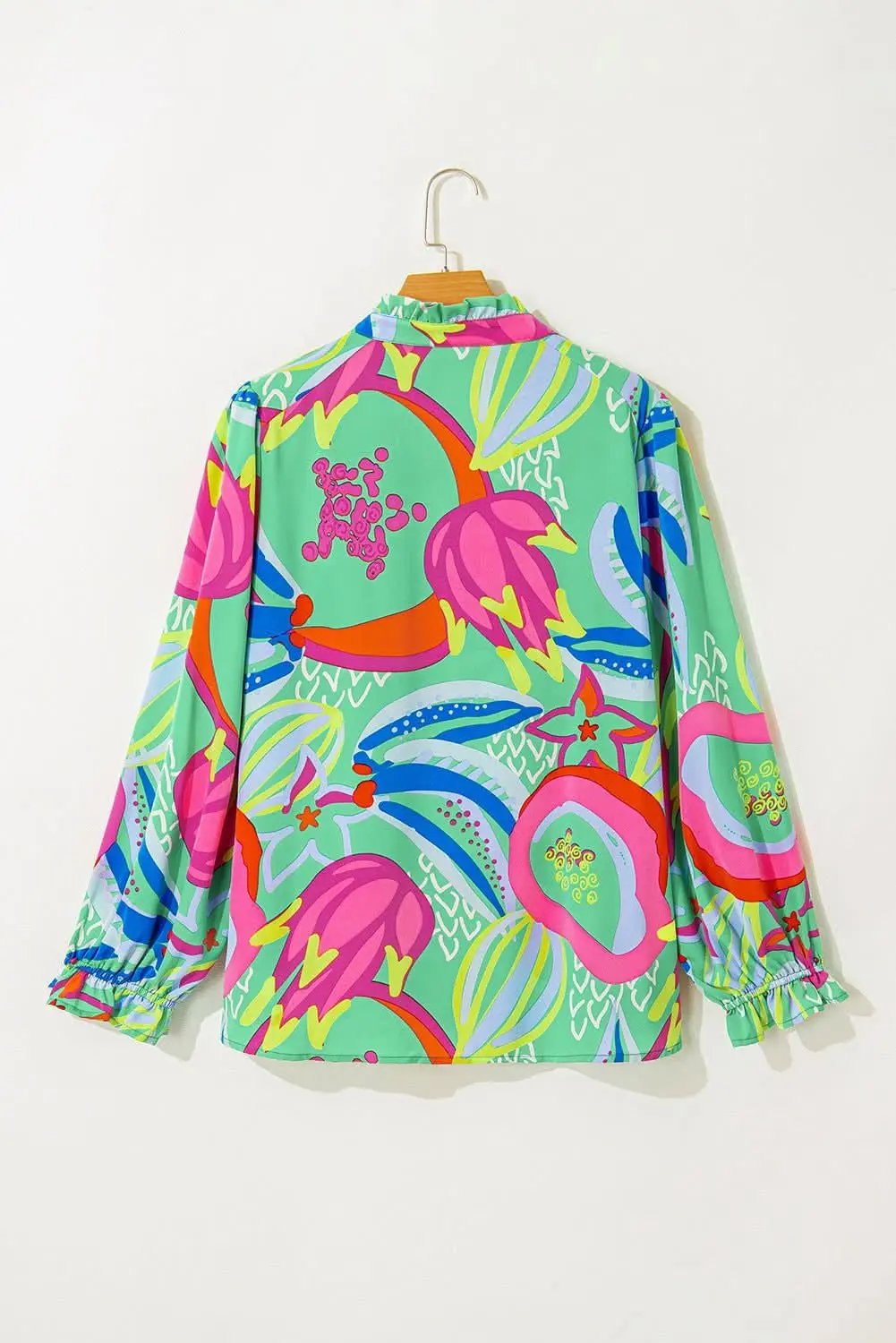 Green abstract plus size blouse - Love Salve